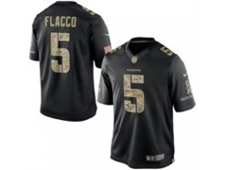 Nike Baltimore Ravens 5 Joe Flacco Black Limited Salute To Service NFL Jersey