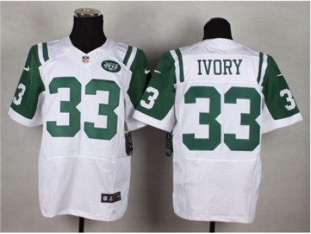 Nike new york jets 33 Chris Ivory white Elite NFL Jersey