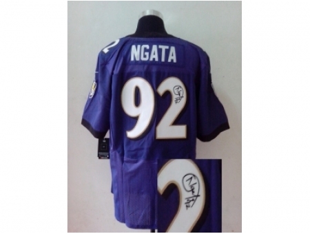 Nike baltimore ravens 92 Haloti Ngata purple Elite signature NFL Jersey