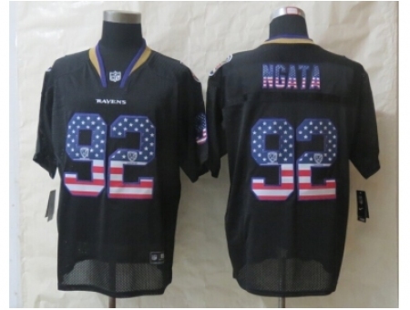 Nike Baltimore Ravens 92 Haloti Ngata Black Elite USA Flag Fashion NFL Jersey