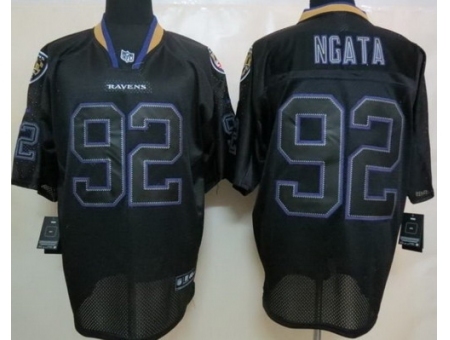 Nike Baltimore Ravens 92 Haloti Ngata Black Elite Lights Out NFL Jersey