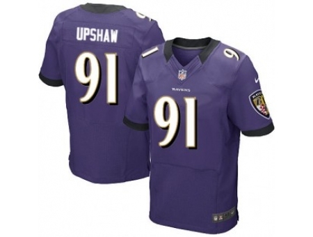 Nike Baltimore Ravens 91 Courtney Upshaw Purple Elite NFL Jersey