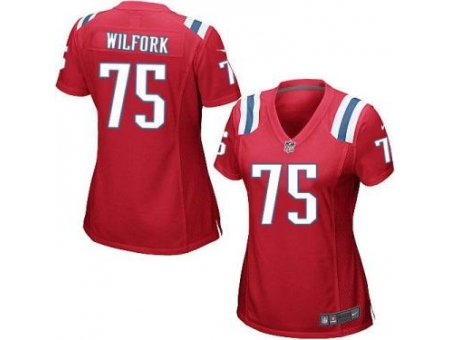 Women's Nike New England Patriots #75 Vince Wilfork Red Alternate Stitched NFL Jersey