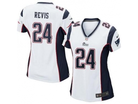 Women's Nike New England Patriots #24 Darrelle Revis White Stitched NFL Jersey