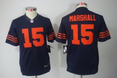 Nike Youth Chicago Bears #5 Brandon Marshall Blue LIMITED Jerseys(Orange Number)