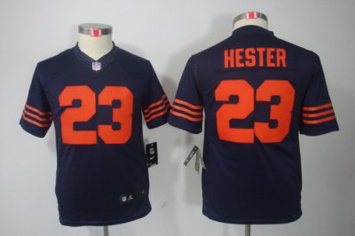 Nike Youth Chicago Bears #23 Devin Hester Blue LIMITED Jerseys(Orange Number)