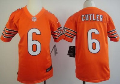 Youth Nike Chicago Bears 6# Jay Cutler Orange NFL Jerseys