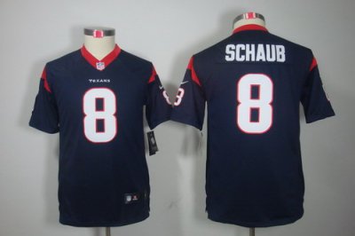 Nike Youth Houston Texans #8 Schaub Blue Color[Youth Limited Jerseys]