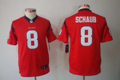 Nike Youth Houston Texans #8 Schaub Red Color[Youth Limited Jerseys]