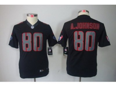 Nike Youth Houston Texans #80 Andre Johnson black jerseys[Impact Limited]