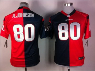 Nike Youth Houston Texans #80 Andre Johnson Blue-Red Jerseys(Split Elite)