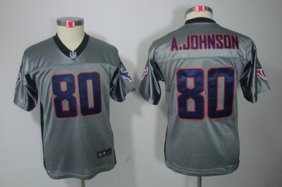 Nike Youth Houston Texans #80 Andre Johnson[Youth Grey Shadow Elite Jerseys]