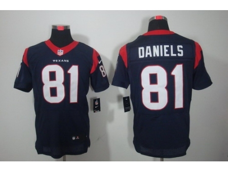 Nike Houston Texans 81 Owen Daniels Blue Elite NFL Jersey