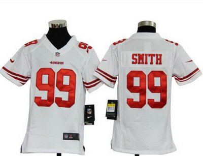 Youth Nike San Francisco 49ers 99# Aldon Smith Game White Color Jersey (S-XL)