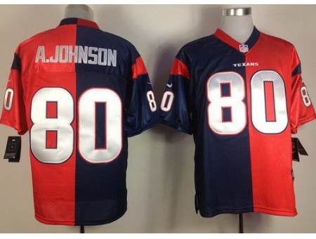 Nike Houston Texans 80 Andre Johnson Blue Red Elite Split NFL Jersey