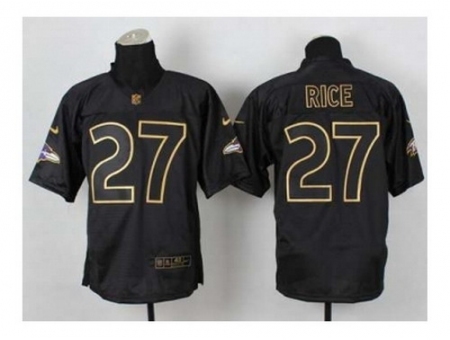 Nike Baltimore Ravens 27 Ray Rice Black Elite 2014 PRO Gold Lettering Fashion NFL Jersey