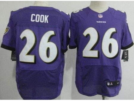 Nike Baltimore Ravens 26 Emanuel Cook Purple Elite NFL Jersey