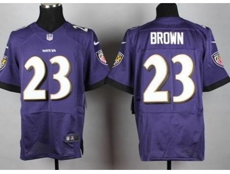 Nike Baltimore Ravens 23 Chykie Brown Purple Elite NFL Jersey