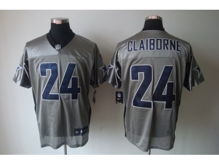 Nike Dallas Cowboys 24 Morris Claiborne Grey Elite Shadow NFL Jersey