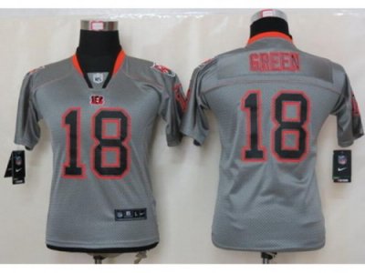 Nike Youth Cincinnati Bengals #18 A.J. Green Grey jerseys[Elite lights out]