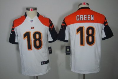 Youth Nike Cincinnati Bengals 18# A.J.Green White Color[Youth Limited Jerseys]