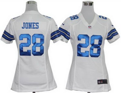 Women Nike Dallas Cowboys 28# Felix Jones White Nike NFL Jerseys