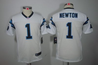 Youth Nike Carolina Panthers #1 Newton White Color[Youth Limited Jerseys]