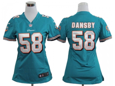 Nike Women Miami Dolphins #58 Karlos Dansby Green jersey