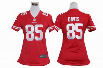 Women Nike NFL San Francisco 49ers 85# Vernon Davis Red Jersey