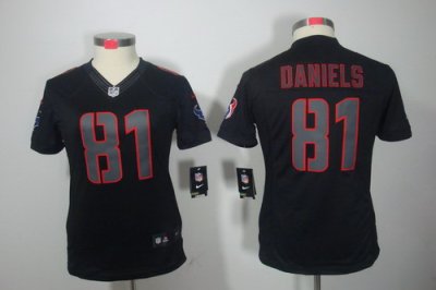 Women Nike Houston Texans #81 Owen Daniels Black Jerseys(Impact Limited)