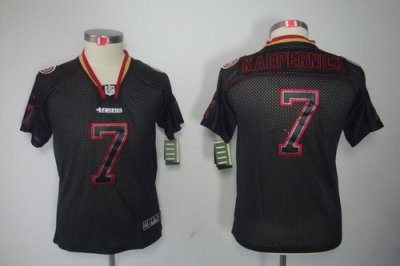 Youth Nike San Francisco 49ers 7# Colin Kaepernick Black[Lights Out ELITE Jerseys]