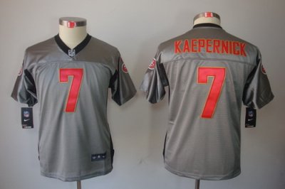 Youth Nike San Francisco 49ers 7# Colin Kaepernick [Grey Shadow Elite] Jerseys