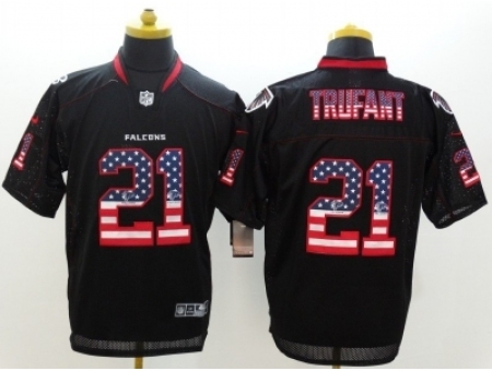 Nike Atlanta Falcons 21 Desmond Trufant Black Elite USA Flag Fashion NFL Jersey