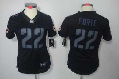 Women Nike Chicago Bears #22 Matt Forte Black Jerseys[Impact Limited]