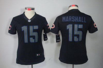 Women Nike Chicago Bears #15 Brandon Marshall Black Jerseys[Impact Limited]