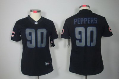 Women Nike Chicago Bears 90 Julius Peppers Black Jerseys[Impact Limited]