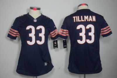 Women Nike Chicago Bears 33# Charles Tillman Blue Color Limited Jerseys