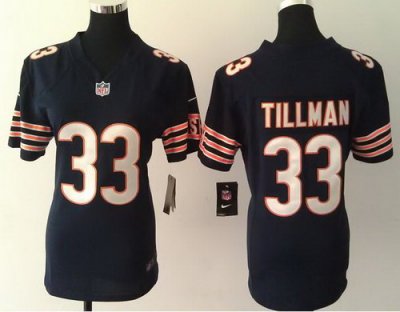 Women Nike Chicago Bears 33 Charles Tillman Blue NFL Jerseys