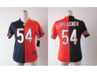 Nike Women Chicago Bears #54 Urlacher Orange-Blue Jerseys[Elite split]