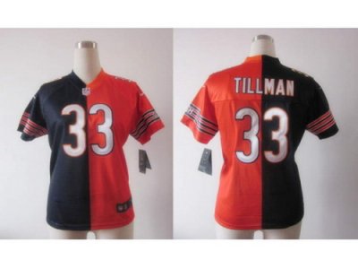 Nike Women Chicago Bears #33 Charles Tillman Orange-blue Jerseys[Elite Split]