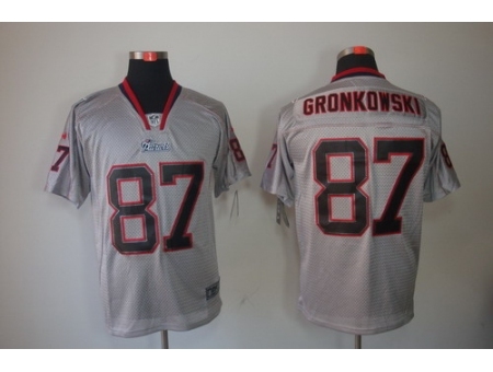 Nike New England Patriots 87 Rob Gronkowski Grey Elite Lights Out NFL Jersey