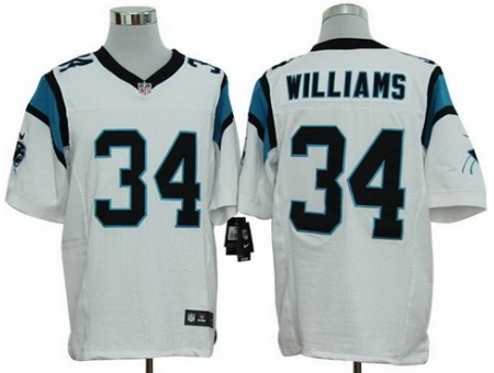 Nike Carolina Panthers 34 DeAngelo Williams White Elite NFL Jersey