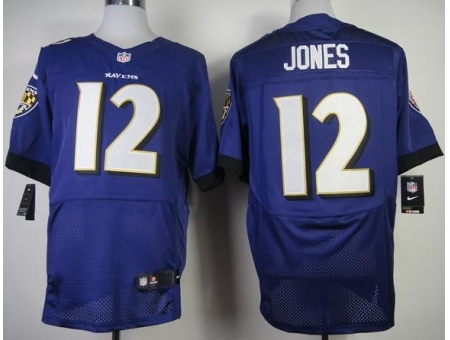 Nike Baltimore Ravens 12 Jacoby Jones Purple Elite NFL Jersey