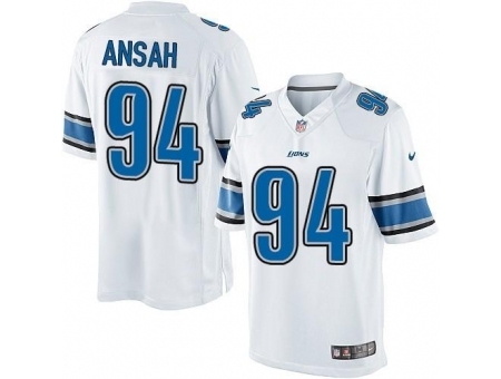 Nike Detroit Lions 94 Ziggy Ansah White Limited NFL Jersey