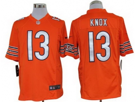 Nike Chicago Bears 13 Johnny Knox Orange Game NFL Jersey