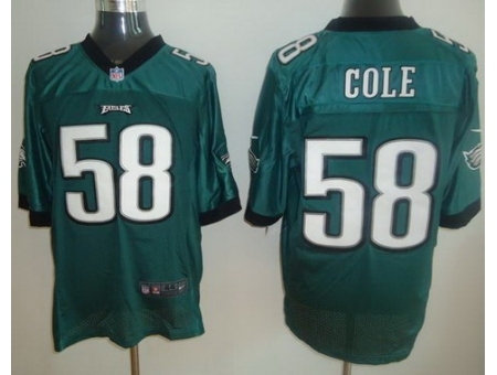 Nike Philadelphia Eagles 58 Trent Cole Green Elite NFL Jersey