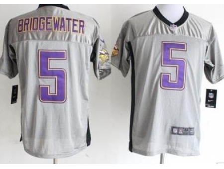 Nike Minnesota Vikings 5 Teddy Bridgewater Grey Elite Shadow NFL