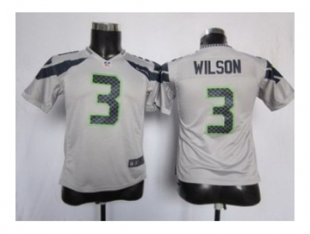 Nike Youth jerseys Seattle Seahawks #3 Wilson grey