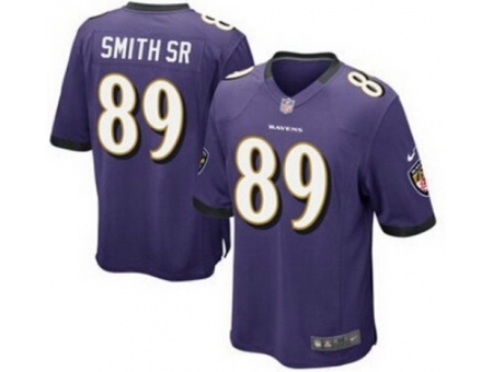 Nike Baltimore Ravens 89 Steve Smith Sr Purple Game NFL Jersey