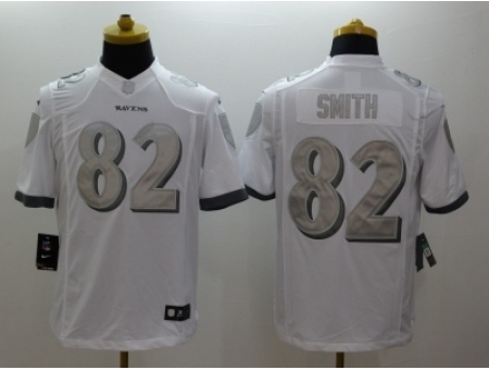 Nike Baltimore Ravens 82 Torrey Smith White Game Platinum NFL Jersey